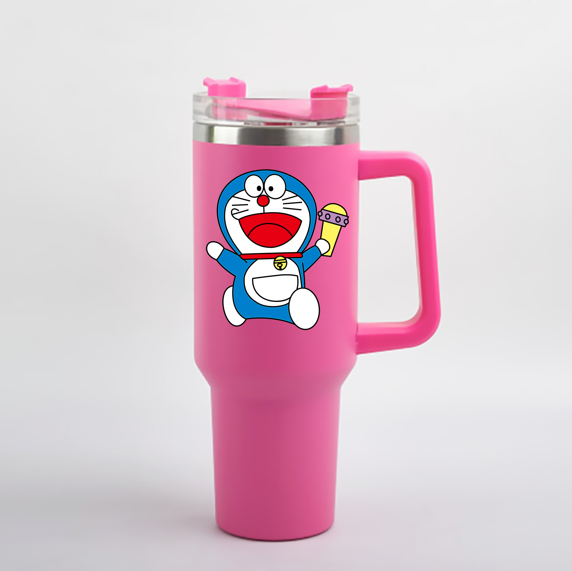 （画像用） ドラえもん Doraemon 1200mL車用タンブラー - クリスタルステッカー（プラスチックストロー付き）